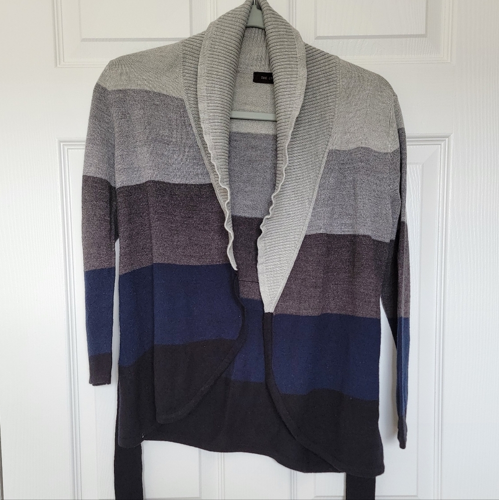 The Limited Long-sleeved Open-front Colorblock Cardigan Size Small